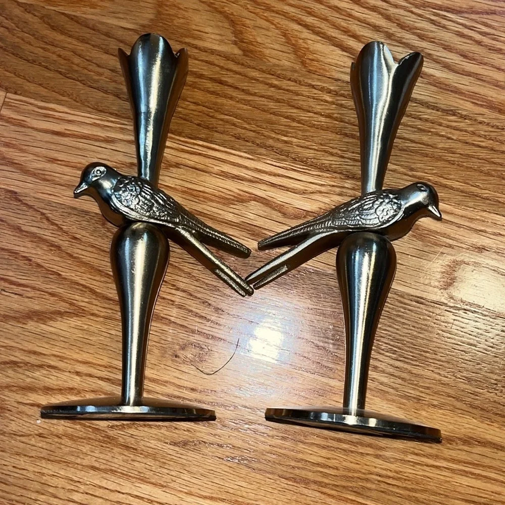 Anthropologie Marizia Sparrow Candlestick Holders Set of 2 Large NIB